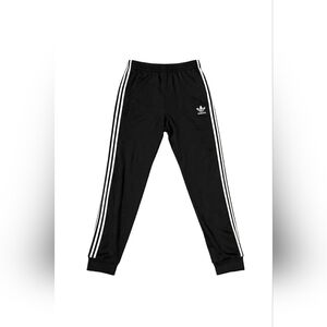 Adidas Women's Black Joggers with White Stripes